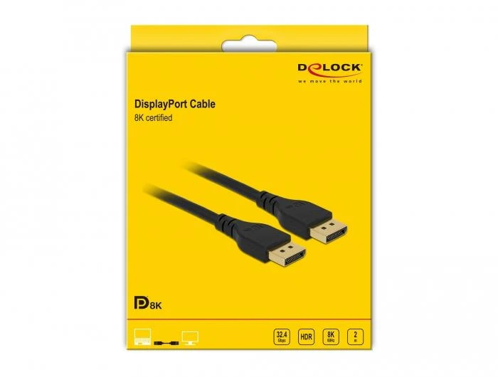 Delock DisplayPort laidas 8K pakuotėje