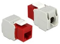 DeLOCK UTP Cat6 Keystone modulis, RJ45 ho - LSA Cat6, "be įrankių", raudona / pilka / 86344