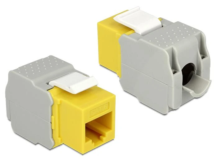 MODUŁ KEYSTONE GNIAZDO RJ45->LSA KAT.6 UTP DO PUSZKI MONTAŻOWEJ Geltonas DELOCK