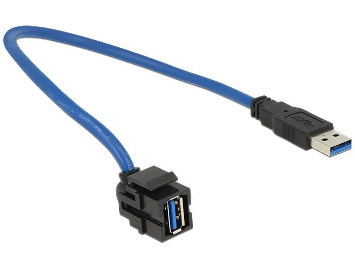Delock Modulis Keystone prievadas USB 3.0 AF - USB AM 250 su laidu
