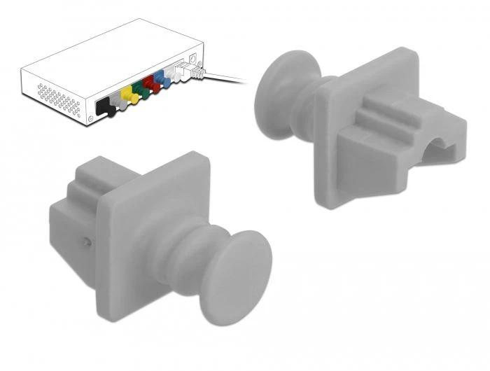 ZAŚLEPKA GNIAZDA LAN DUST COVER (10 PACK) Pilka DELOCK