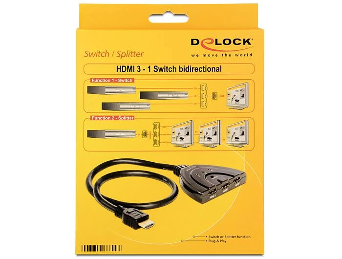 Delock HDMI dvikryptis jungiklis pakuotėje