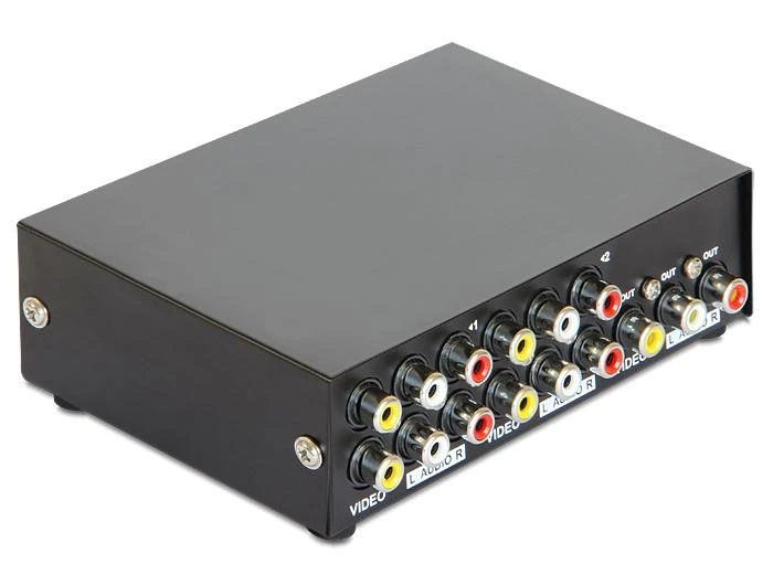 Delock RCA 1x4 / 4x1, juoda - 87637