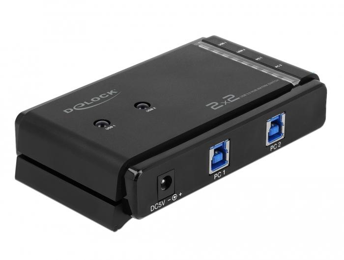 Dėklas DeLOCK USB 3.0 Matrix Switch 2 x 2 (juodas)