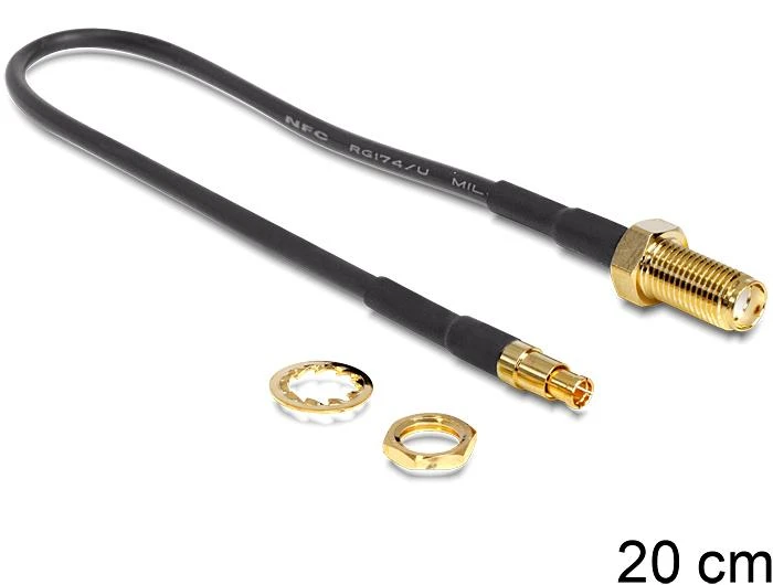 Antenos adapterio kabelis SMA lizdas į TS-9 kištuką