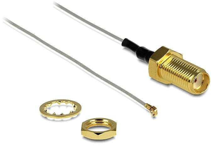 Delock antenos kabelis su SMA jungtimi ir montavimo detalėmis