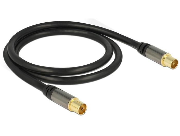 Delock antenos kabelis 1m juodas (88922)