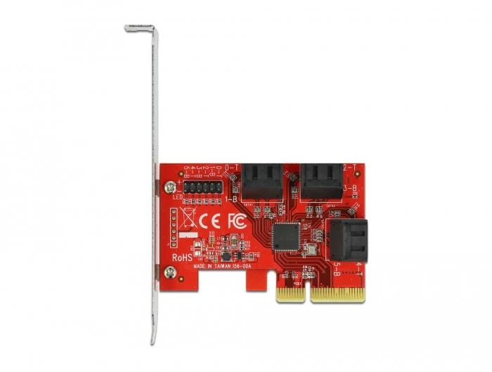 DELOCK 6 prievadų SATA PCI Express x4 plokštė - žemo profilio formatas