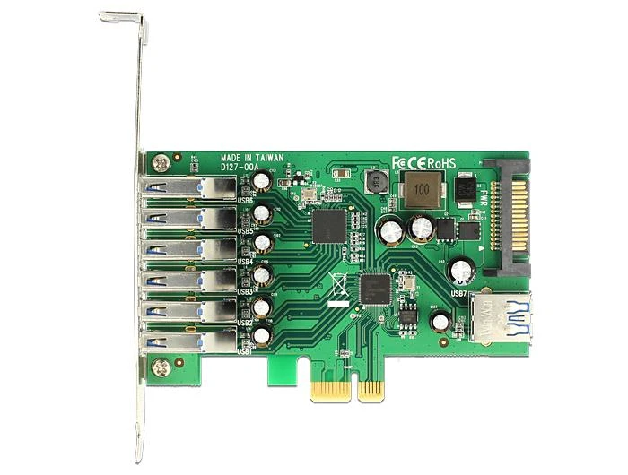 Kontroleris Delock PCIE 2.0 x1 – 7x USB 3.0 (89377)