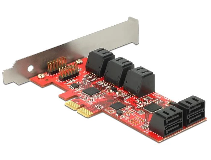 Delock PCI Express kortelė > 10 x vidinė SATA 6 Gb/s, žemo profilio formos koeficientas