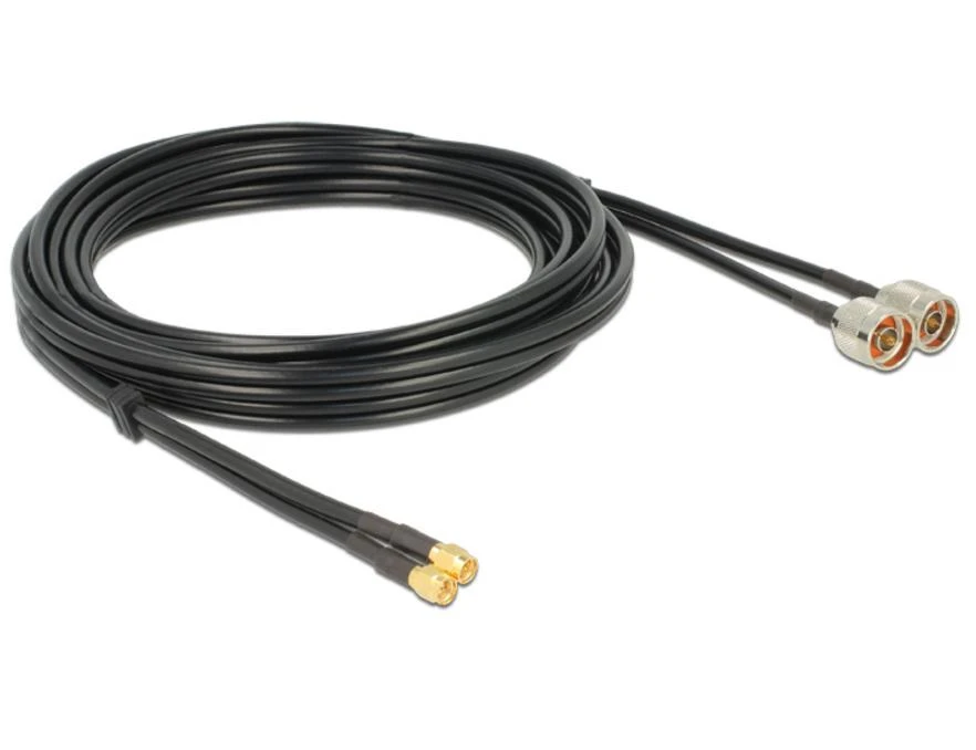 Dvigubas antenos laidas 5m su N ir SMA jungtimis