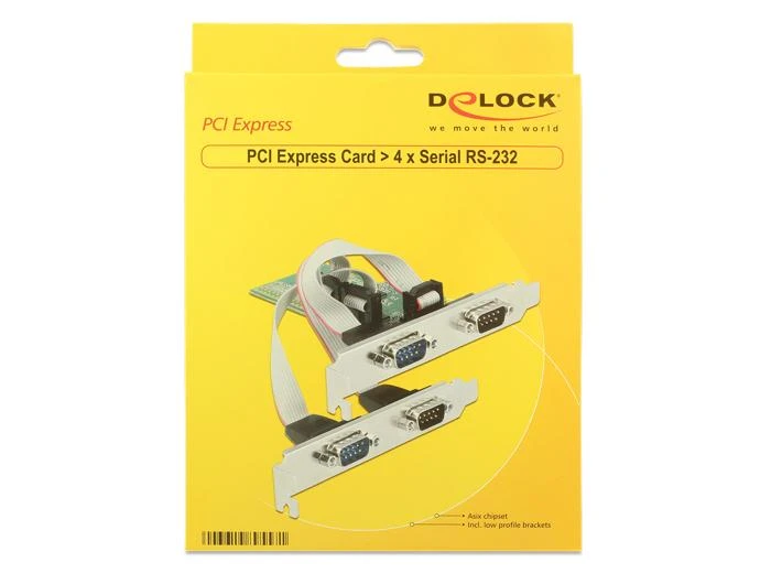 Delock PCI Express x1 Karte zu 4 x Seriell RS-232