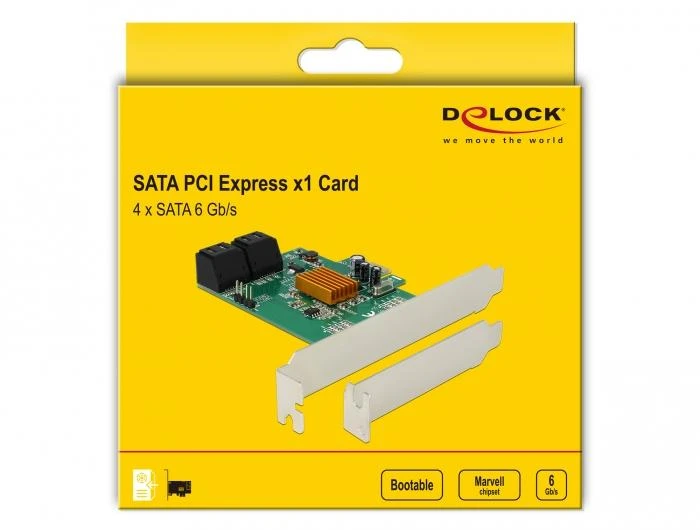 „Delock PCIe 2.0 x1“ valdiklis – 4x SATA III (90382)