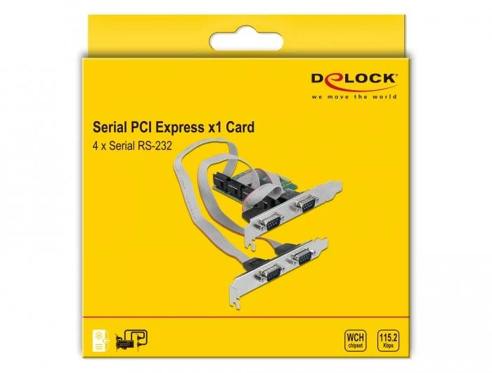 Delock PCI Express x1 Karte zu 4 x Seriell RS-232