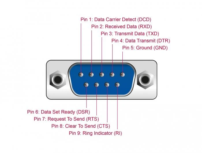 Delock USB Type-A į serijinį DB9 adapterį su 9 LED RS-232 testeriu