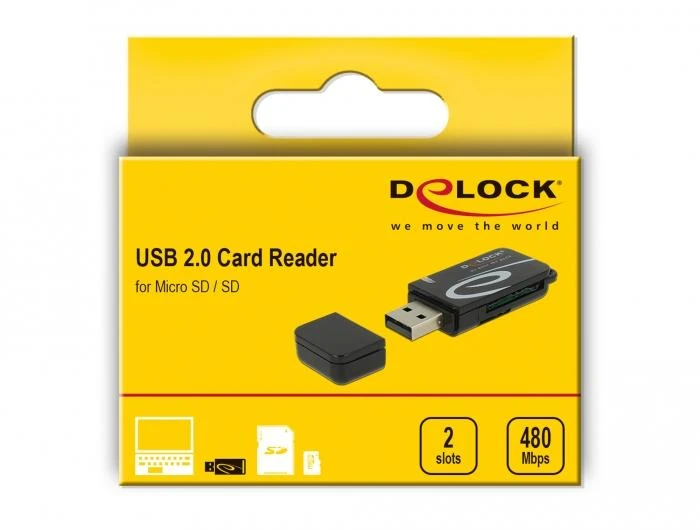 Delock USB kortelių skaitytuvas pakuotėje