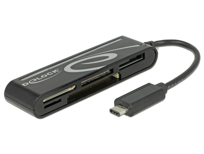 Atminties kortelė DELOCK USB 2.0 kortelių skaitytuvas USB Type-C, 5 lizdai