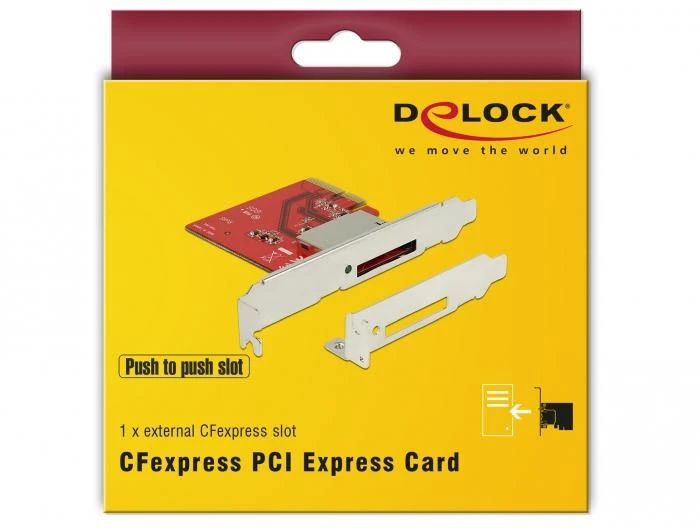 „Delock Karta PCI-E“ su 1x išoriniu CFexpress/XQD lizdu (91748)