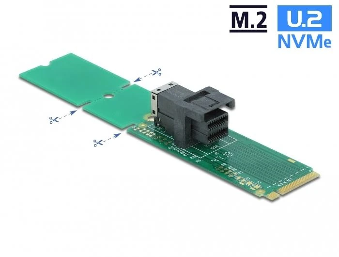 Delock M.2 PCIe adapteris su SFF-8643 jungtimi ir fiksavimo linija