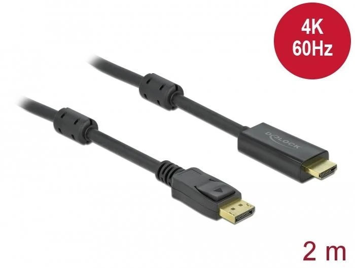 Delock DP į HDMI laidas su ferito filtrais
