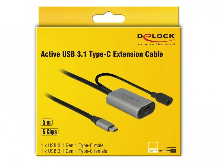 DELOCK Active USB 3.1 Gen 1 ilgintuvas USB Type-C 5 m