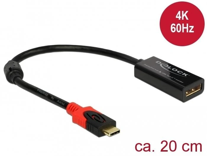 Delock DisplayPort adapteris, skirtas USB Type-C™ monitoriui 4K 60 Hz