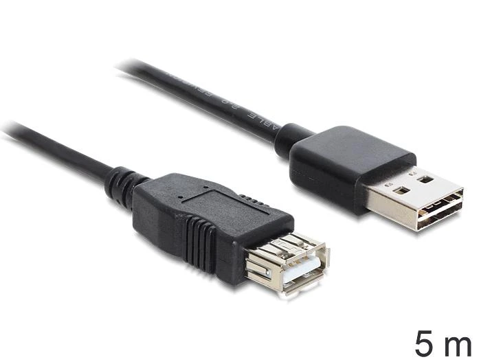 USB kabelis Delock USB-A – USB-A 5 m juodas (83373)