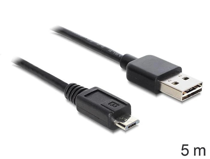 Delock Cable EASY-USB 2.0 Type-A kištukas > USB 2.0 Type Micro-B kištukas 5 m juodas