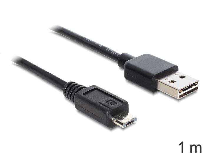 DELOCK Cable EASY-USB 2.0-A male > USB 2.0 micro-B male 1 m
