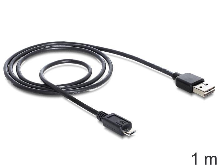 DELOCK Cable EASY-USB 2.0-A male > USB 2.0 micro-B male 1 m