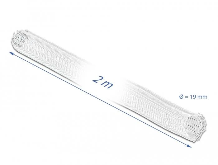 OPLOT NA KABLE DELOCK 2M 19MM RZEP Baltas POLIESTER