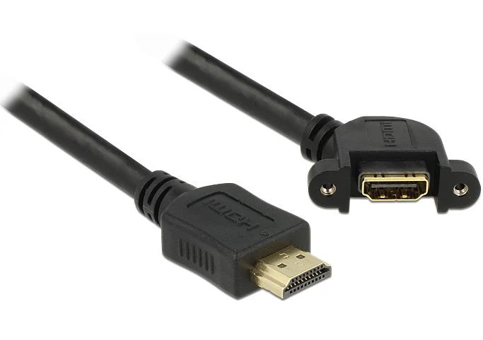 Delock Kabelis HDMI A Stecker > HDMI A Buchse zum Einbau 110° gewinkelt 1 m