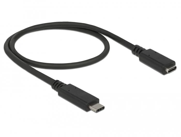 DELOCK ilgintuvas SuperSpeed USB USB 3.1 Gen 1 USB Type-Cmale > moteriškas 3 A 0,5 m juodas