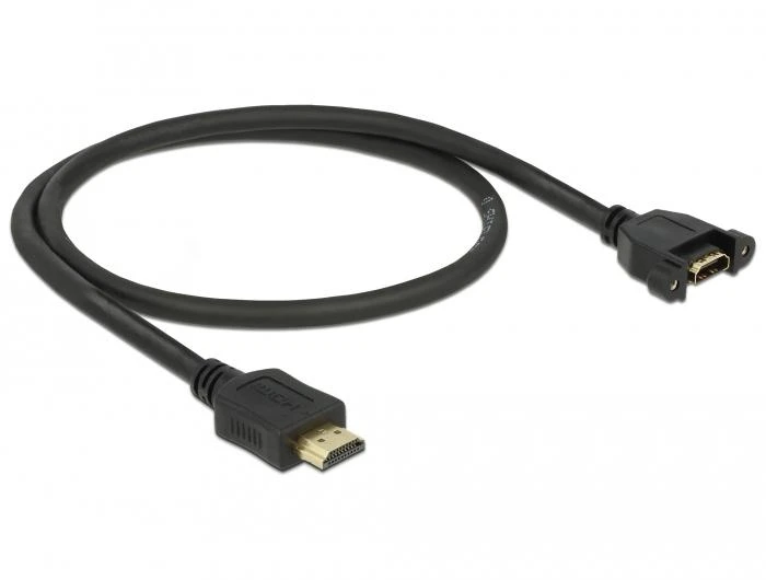 HDMI laidas su tvirtinimo anga juodas