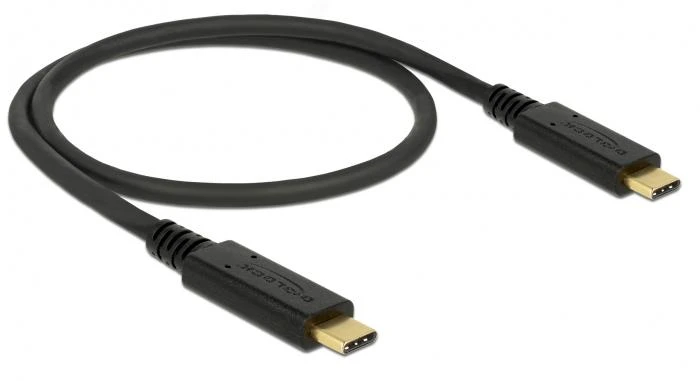 Kabelis USB Delock KABELIS USB-C M/M 3.1 GEN 2 0.5M JUODA E-MARKER DELOCK