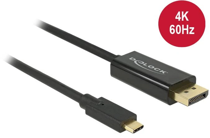 USB kabelis Delock USB-C - DisplayPort 3 m Juodas (85257)