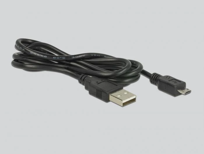 Juodas USB į Micro USB maitinimo ir duomenų laidas