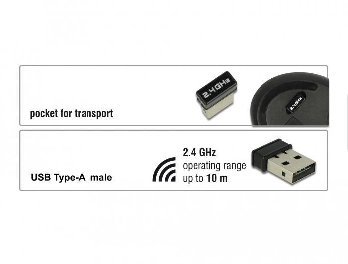 Ergonomiška vertikali optinė 5 mygtukų pelė 2,4 GHz bevielė DeLOCK raudona/juoda / 12528
