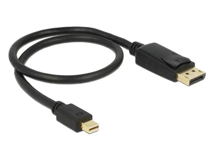 Juodas mini DisplayPort į DisplayPort 0.5m kabelis