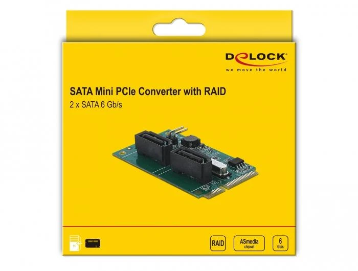KARTA MINI PCIE->2X SATA 6GB/S RAID DELOCK