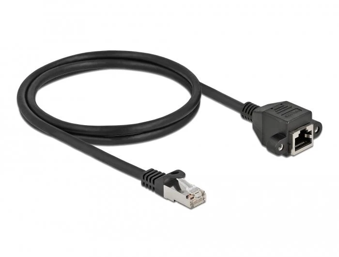 „DeLOCK“ tinklo prailginimo kabelis S/FTP RJ45 kištukas į RJ45 lizdą Cat.6A 1 m juodas, 2 m, Cat6a, S/FTP (S-STP), RJ-45, RJ45, juodas