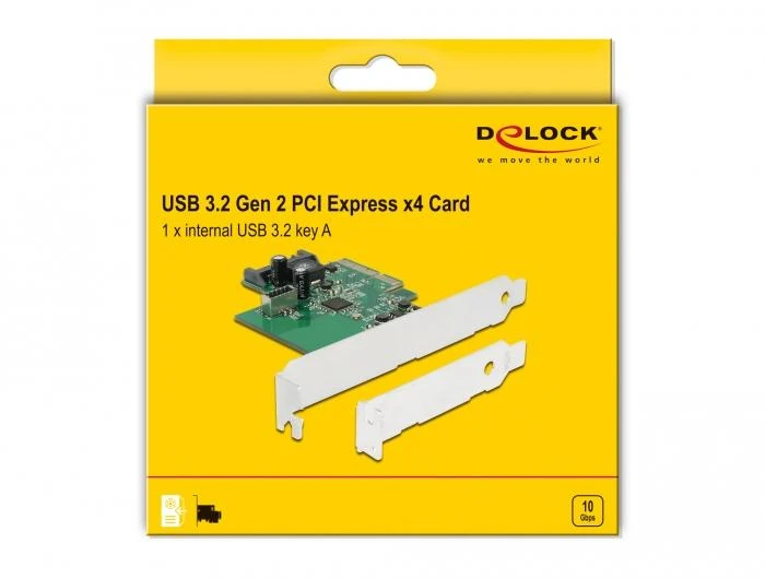 Kontroleris Delock PCIE 3.0 x4 – 20 kontaktų USB 3.2 genas 2 (89029)