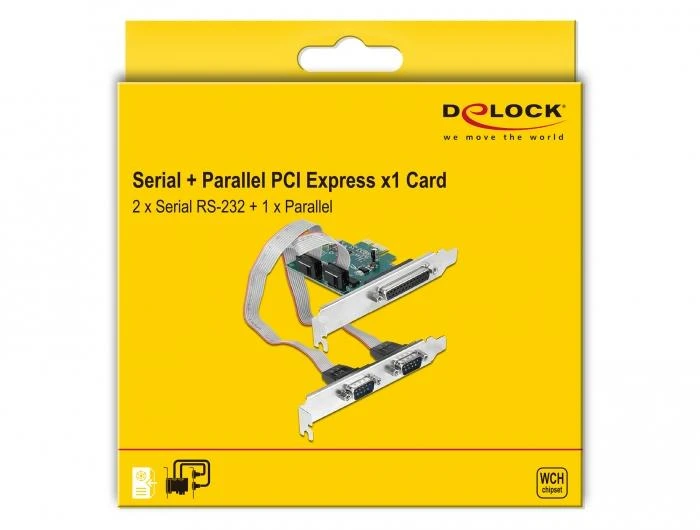Ugreen „Delock PCIe x1“ valdiklis – 2 x RS-232 nuoseklusis prievadas + 1 x LPT (90413)