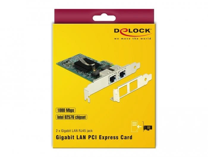 DeLOCK PCIe > 2 x Gigabit LAN, LAN-Adapteris
