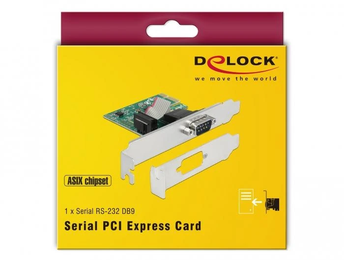 Delock PCIe x1 Serial 1x + Žemo profilio