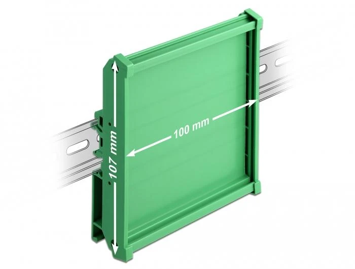 Delock Platinenhalterung (107 mm) für Hutschiene 10 cm lang