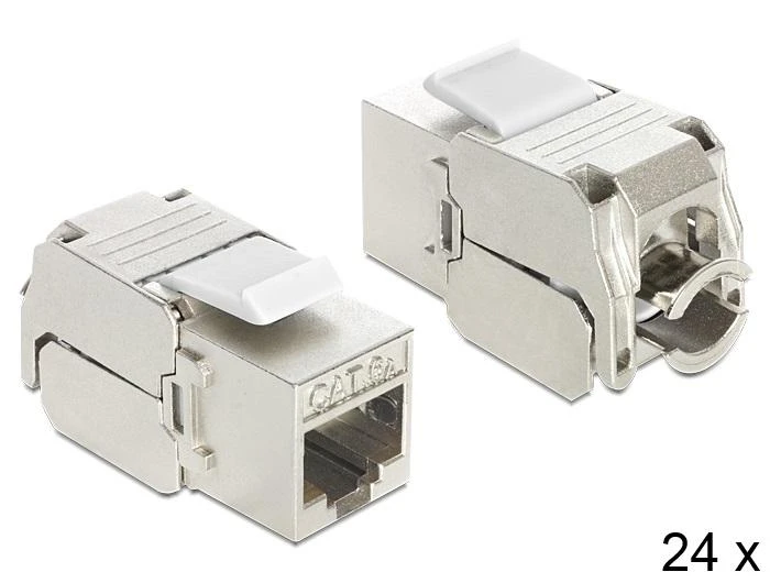 MODUŁ KEYSTONE GNIAZDO RJ45->LSA STP KAT.6A DO PUSZKI MONTAŻOWEJ DELOCK (24 SZTUKI)