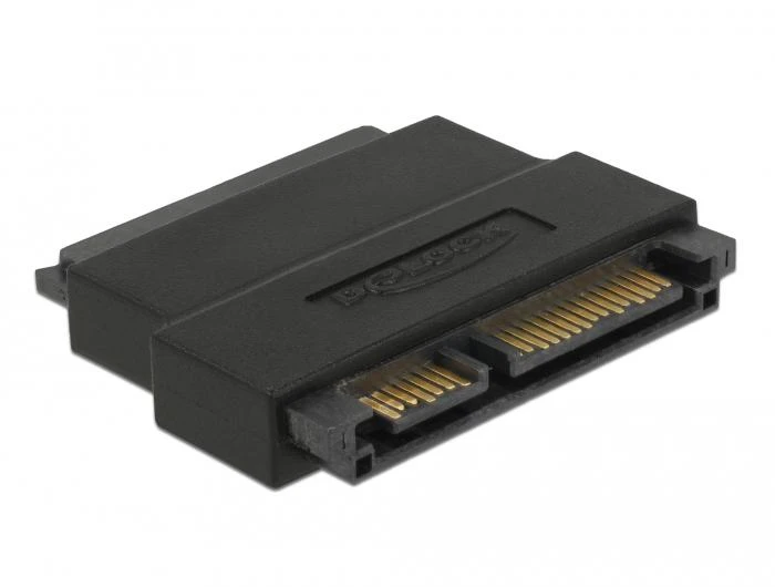 Delock Adapteris SATA 22 kontaktų lizdas su kištuku su fiksavimo funkcija – prievado taupymo funkcija