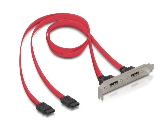Delock eSATA x2 - SATA x2, Raudona (65116)