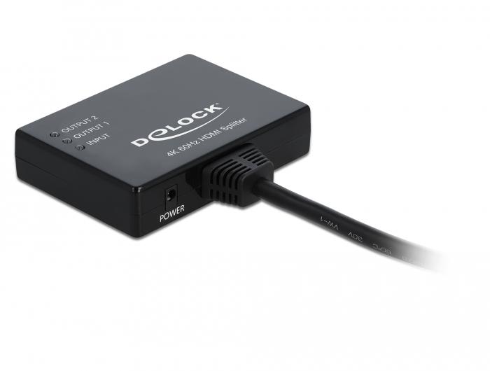 Delock HDMI skirstytuvas 1 x HDMI įvestis > 2 x HDMI išvestis 4K 60 Hz